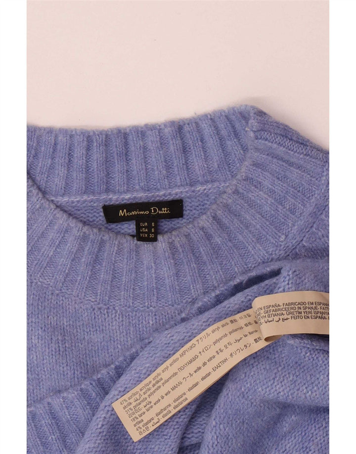 Pulover supradimensionat pentru femei Massimo Dutti, cu gâtul turn, UK 10 Small Blue