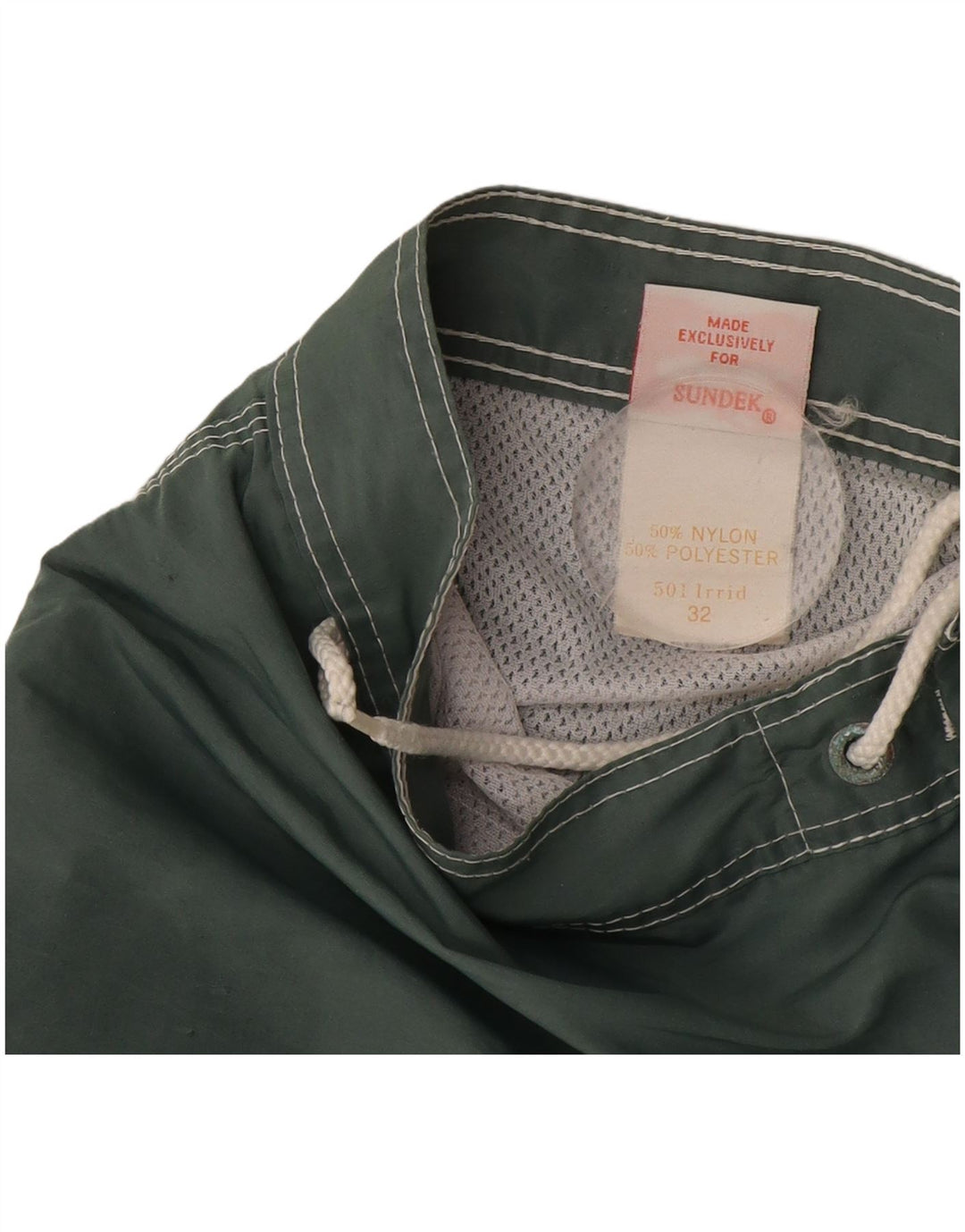 Pantaloni scurți de înot Sundek pentru bărbați, nailon colorblock verde mediu