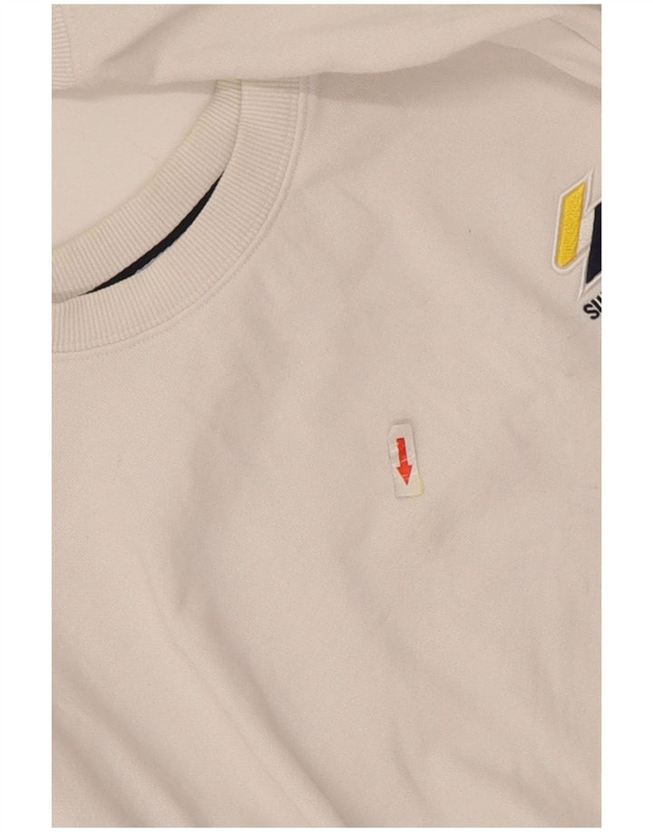 Pulover Superdry pentru damă, UK 14, mare, alb, bumbac