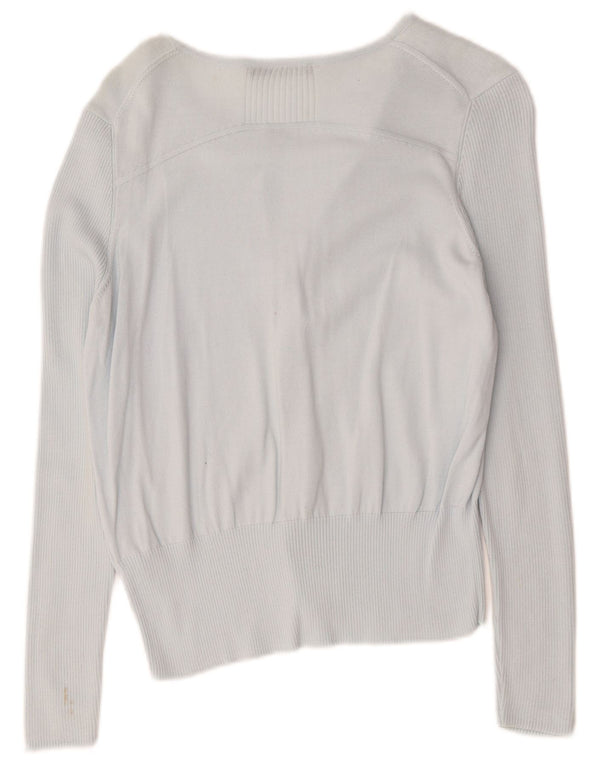 Pulover cardigan cu autograf pentru femei Marks & Spencer UK 12, bumbac albastru mediu