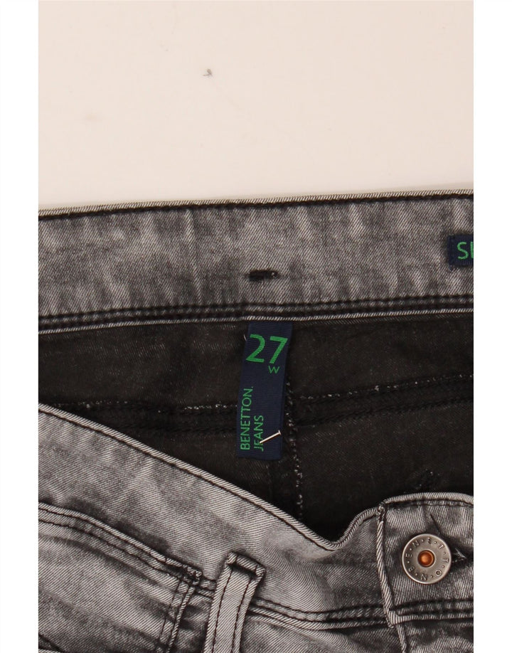BENETTON Womens Skinny Jeans W27 L31 Grey Vintage Benetton and Second-Hand Benetton from Messina Hembry 
