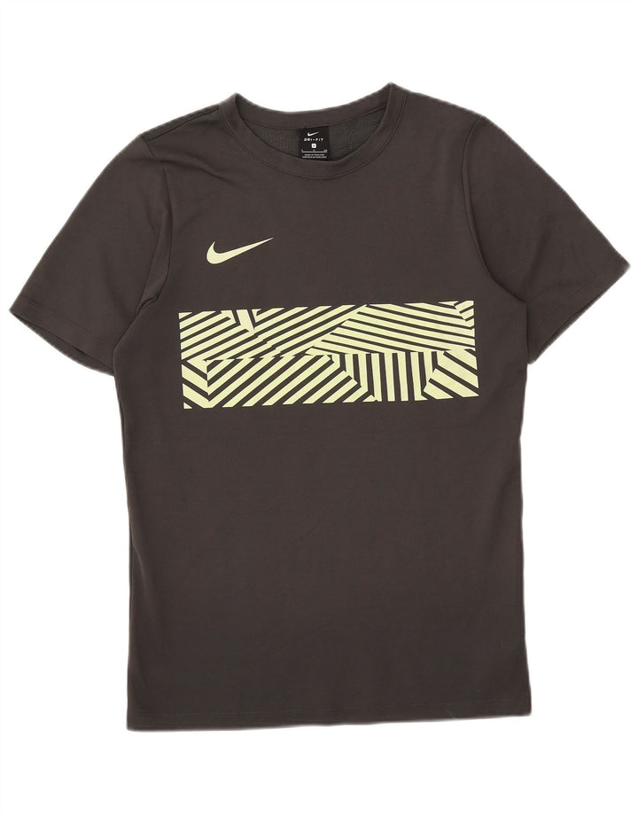Tricou grafic NIKE Dri Fit pentru bărbați Top mic, gri, poliester