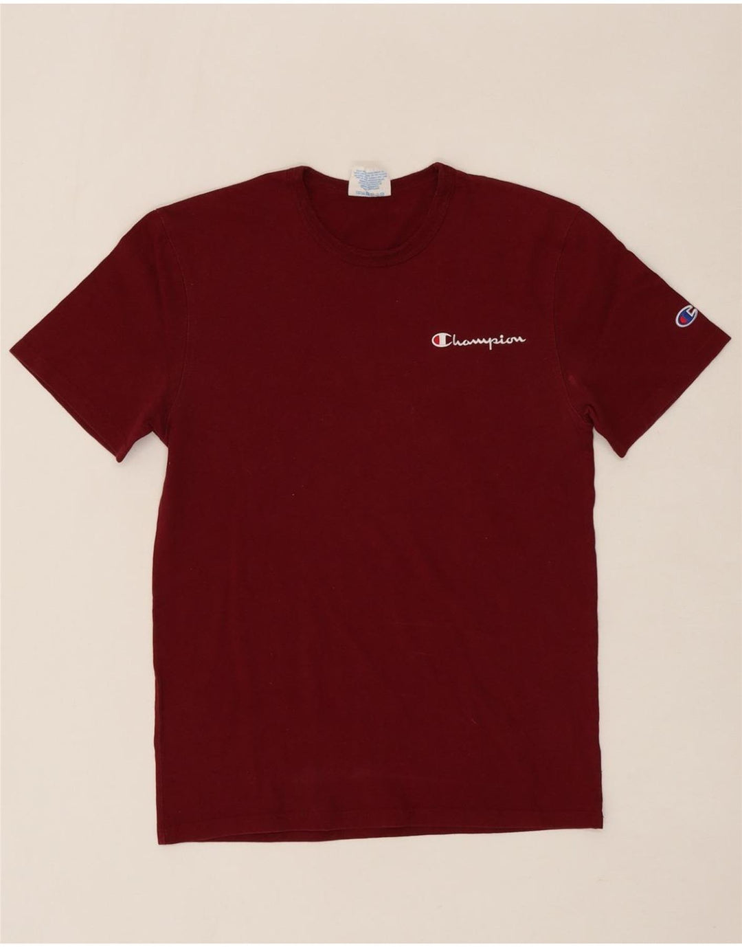 CHAMPION Mens T-Shirt Top Small Burgundy Cotton Vintage Champion and Second-Hand Champion from Messina Hembry 