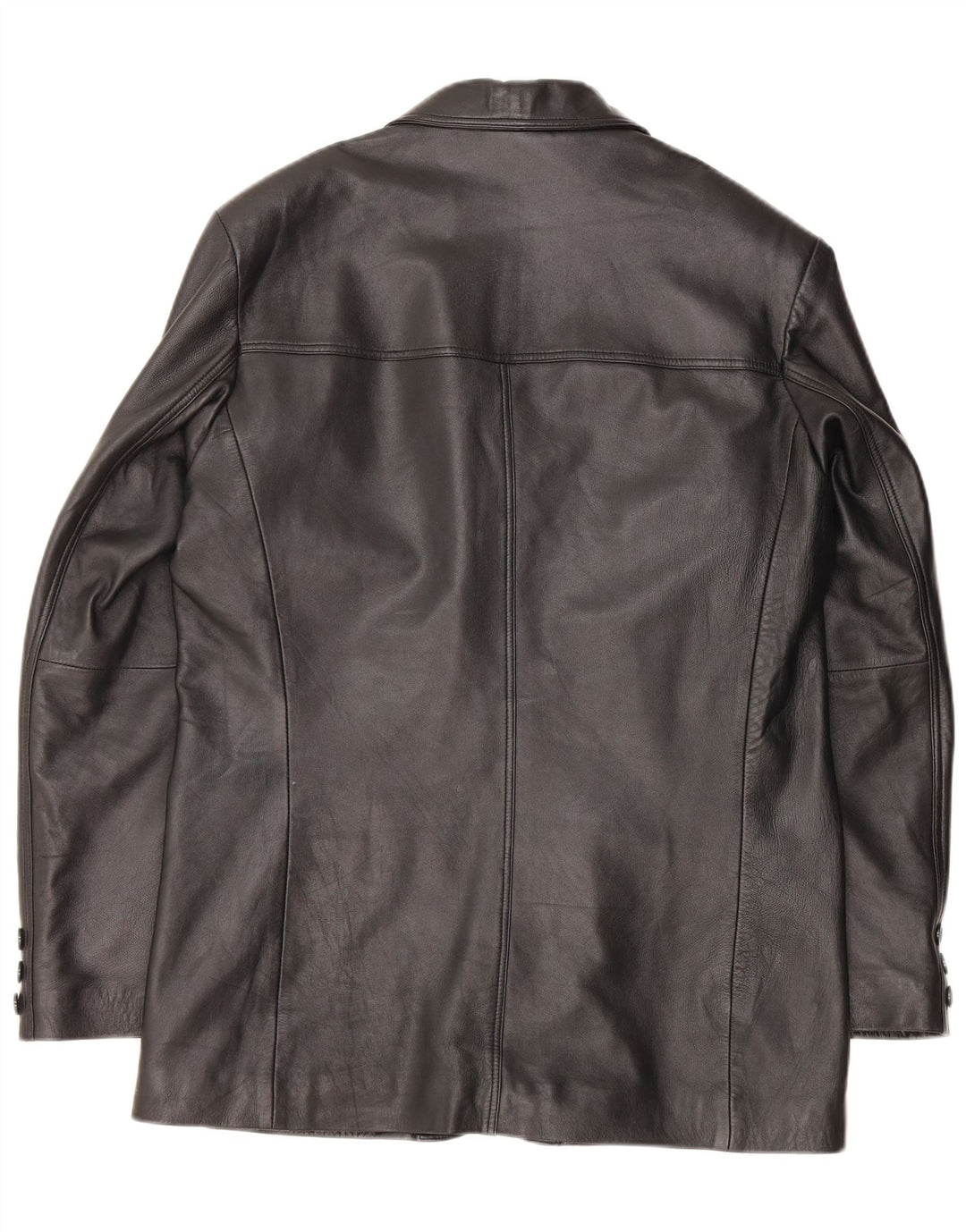 ROUTE 66 Jachetă pentru bărbați din piele cu 3 nasturi, UK 38, piele medie neagră