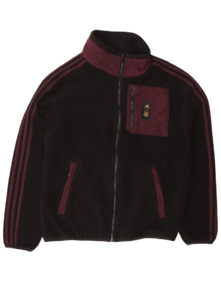 Jachetă fleece pentru bărbați Adidas UK 36, negru, poliester color block