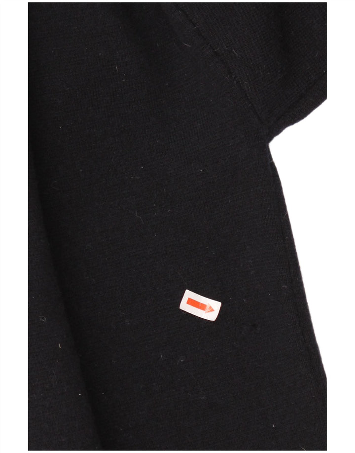 Pulover de damă Jaeger cu decolteu rotund pentru femei UK 16 Lână neagră mare