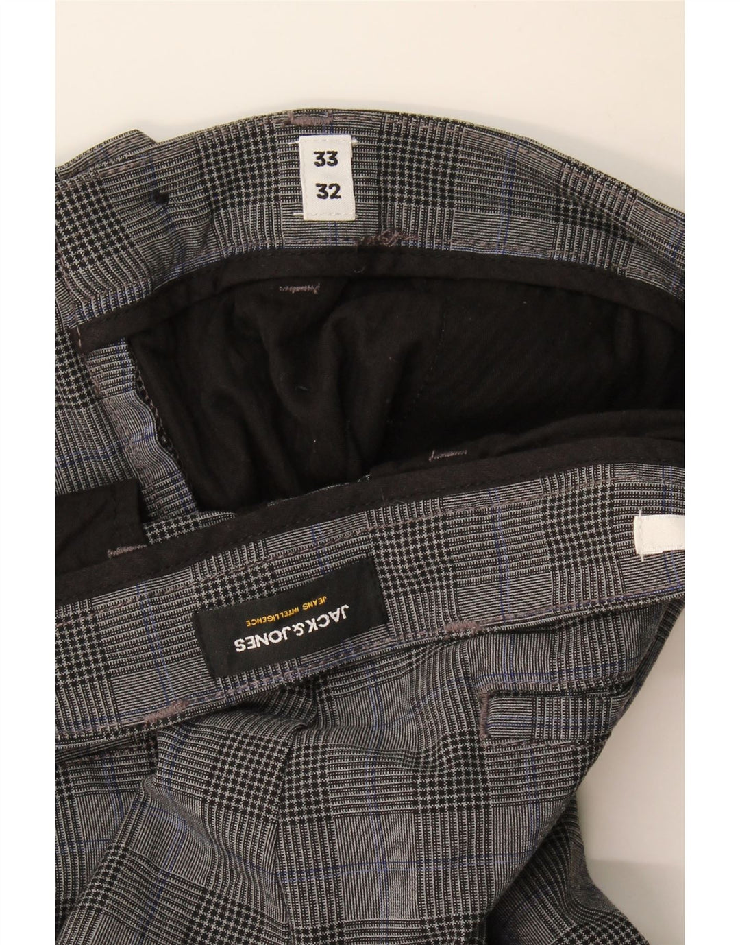 Pantaloni de costum slim pentru bărbați Jack & Jones L33 L32 gri check