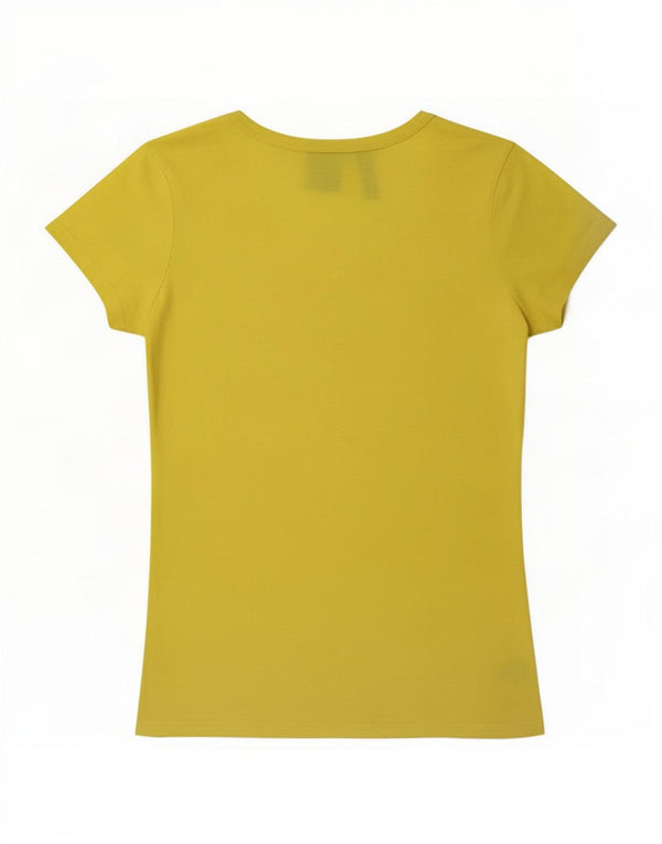 Tricou obișnuit cu mânecă scurtă pentru femei G-Star Top UK 10 Bumbac galben mic