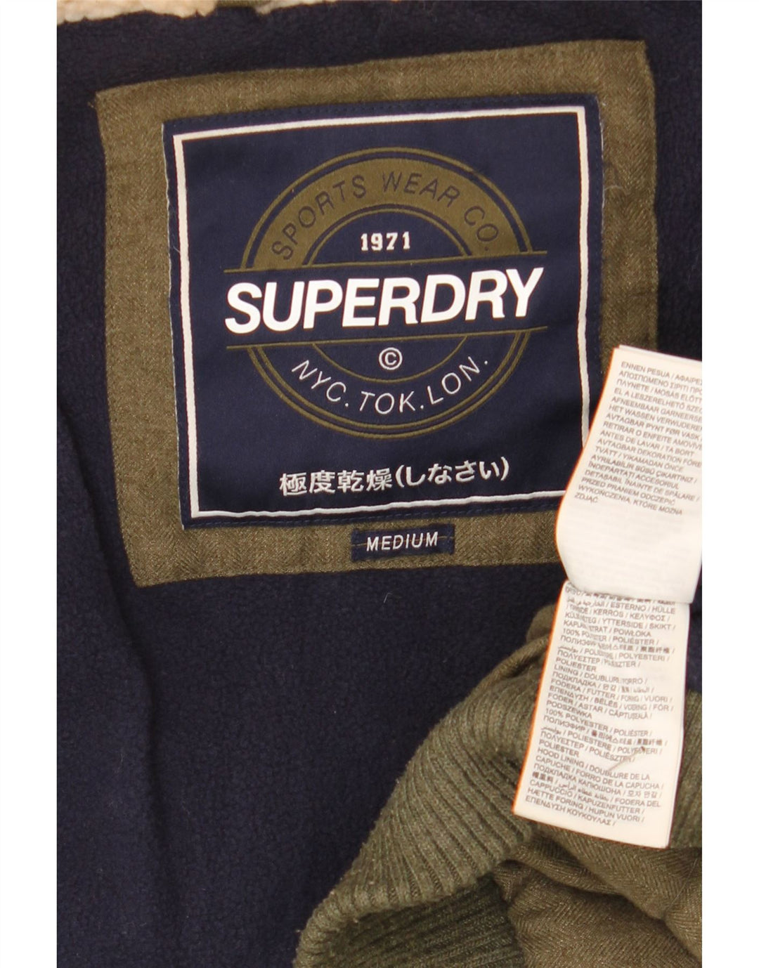 Jachetă căptușită cu glugă pentru femei Superdry UK 14 Medium Khaki Winter