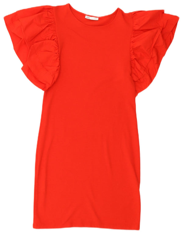 Zara Womens Batwing Bodycon Dress UK 14 Large Red