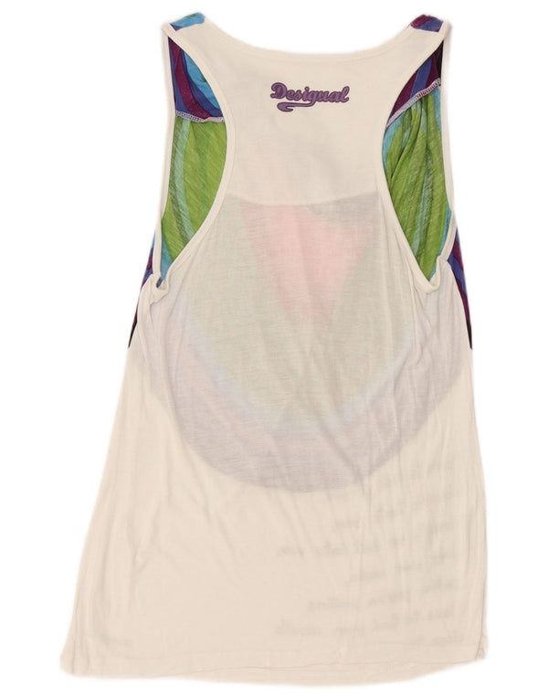 Desigual Womens Graphic Vest Top UK 18 XL White Geometric