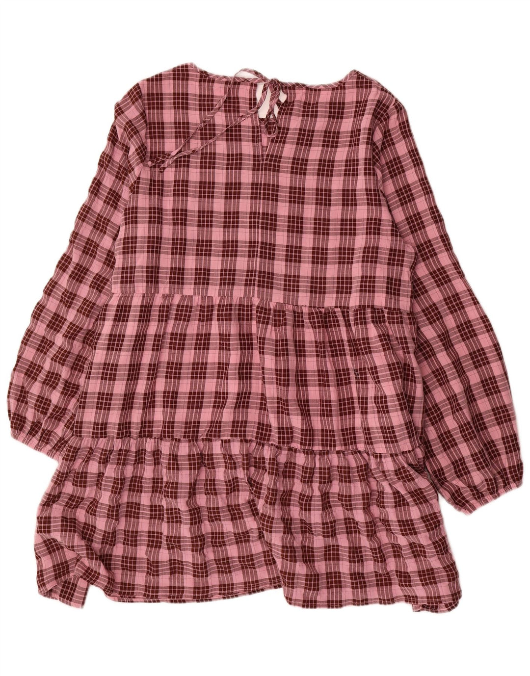 Rochie cu mâneci lungi Oasis pentru femei UK 16, mare, poliester cu carouri roz