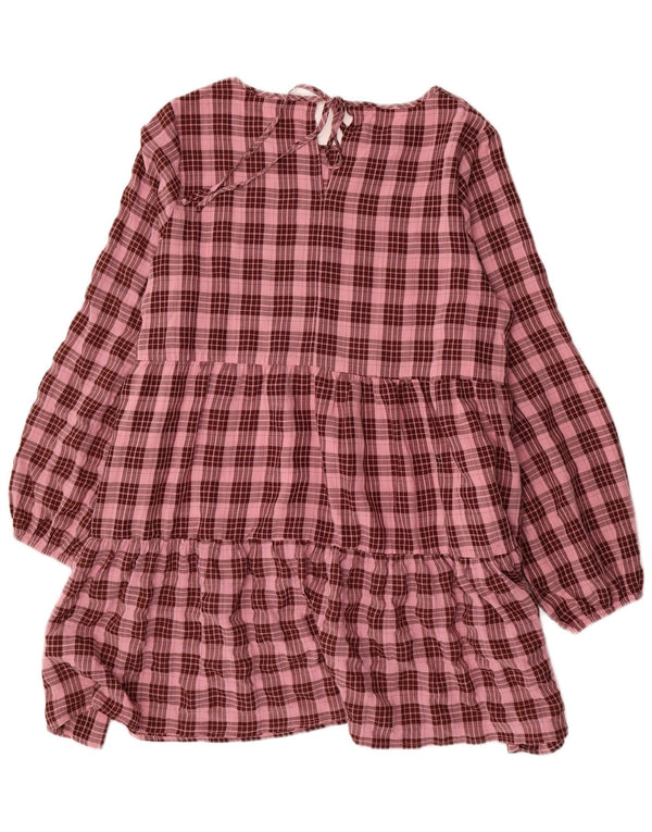 Rochie cu mâneci lungi Oasis pentru femei UK 16, mare, poliester cu carouri roz