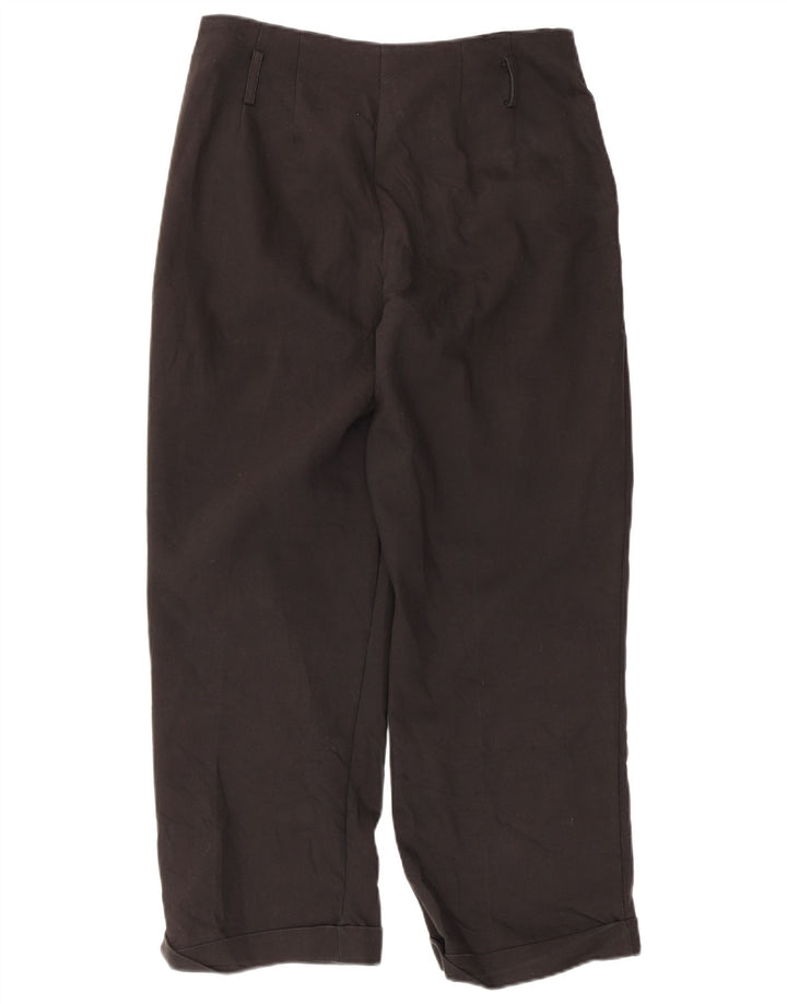 Pantaloni drepți tăiați pentru femei Zara Mediu L28 L25 Bumbac negru