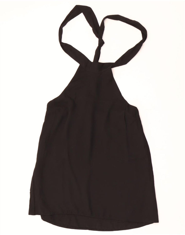 Topshop Crop Halter Top pentru femei UK 8 Small Poliester negru