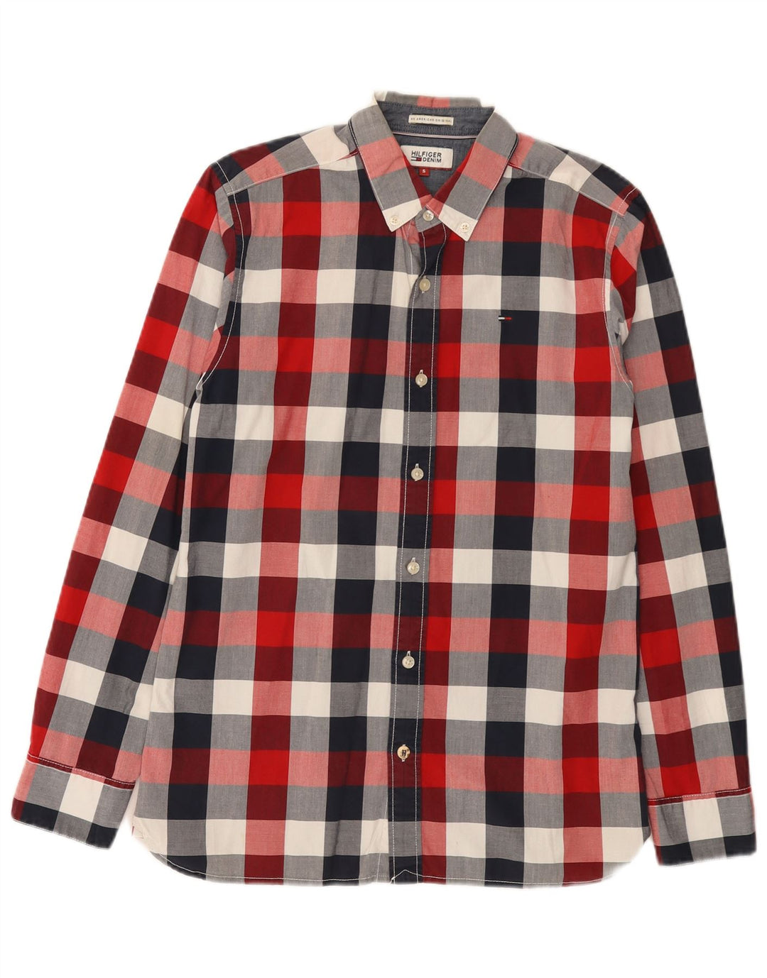 Cămașă pentru bărbați Tommy Hilfiger, bumbac cu carouri multicolore mici