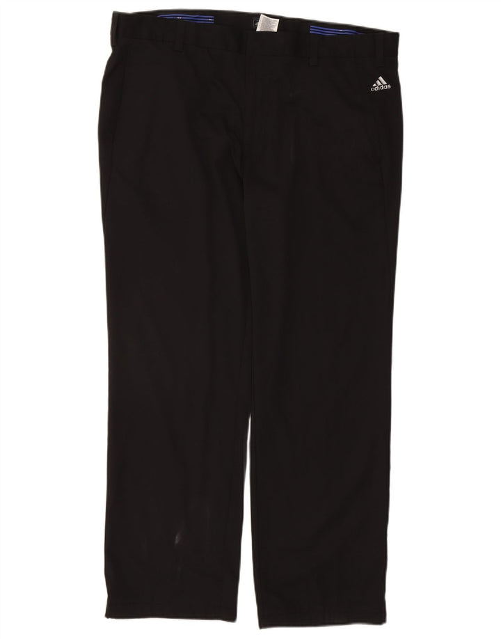 Pantaloni chino drepți pentru bărbați Adidas W38 L29 poliester negru