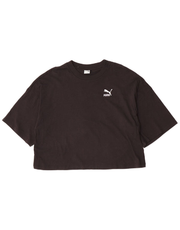 Tricou Puma pentru femei Crop Top UK 16 Large Black Bumbac