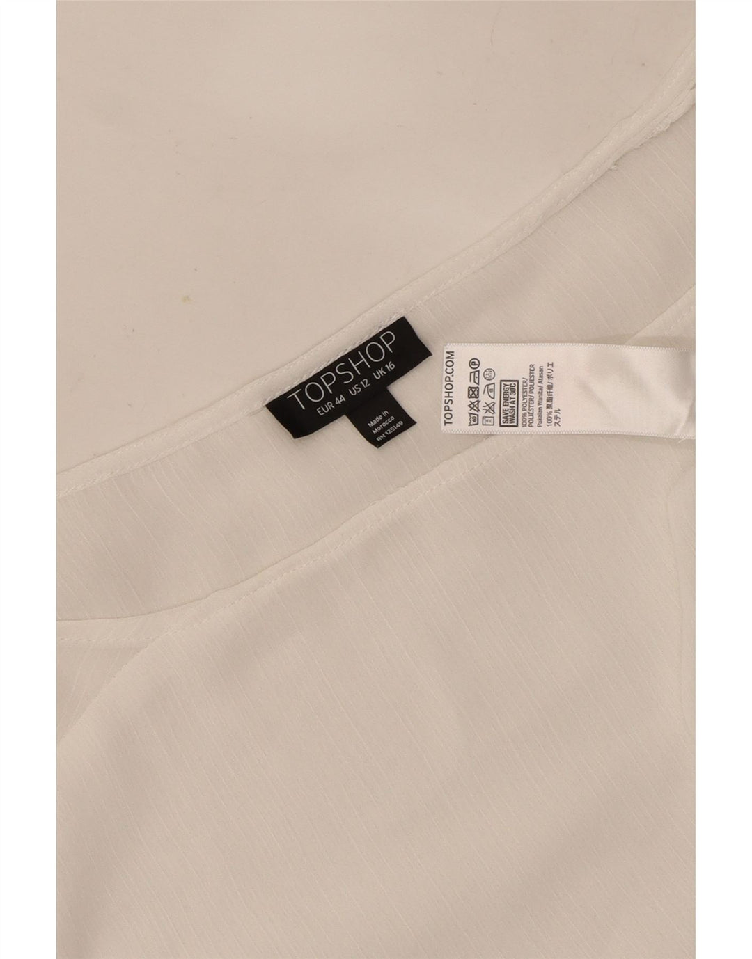 Bluză cu mânecă lungă Topshop pentru femei Top UK 16 Poliester alb mare