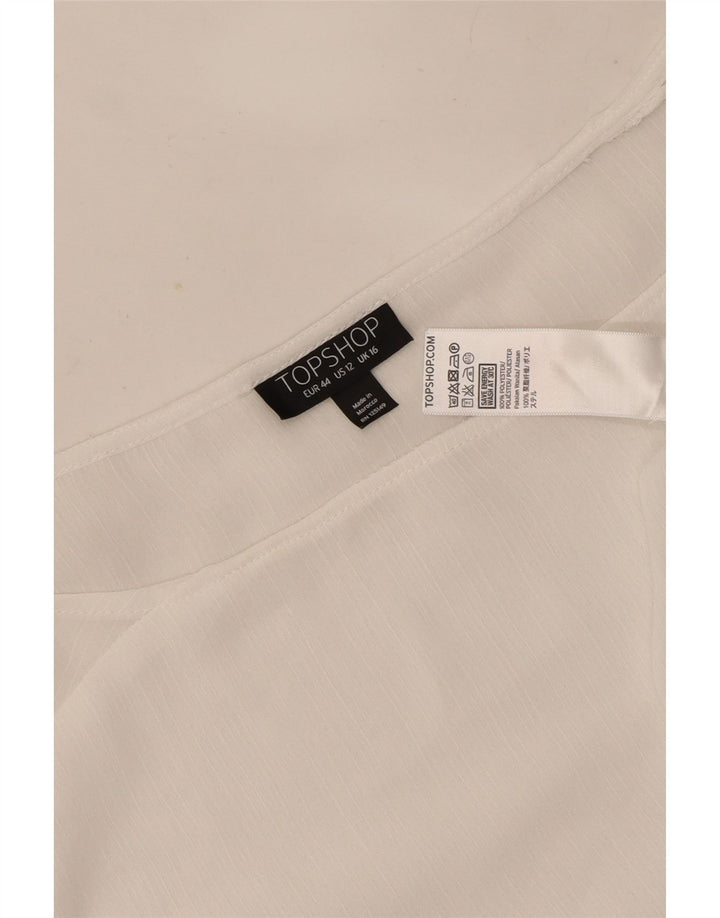 Bluză cu mânecă lungă Topshop pentru femei Top UK 16 Poliester alb mare