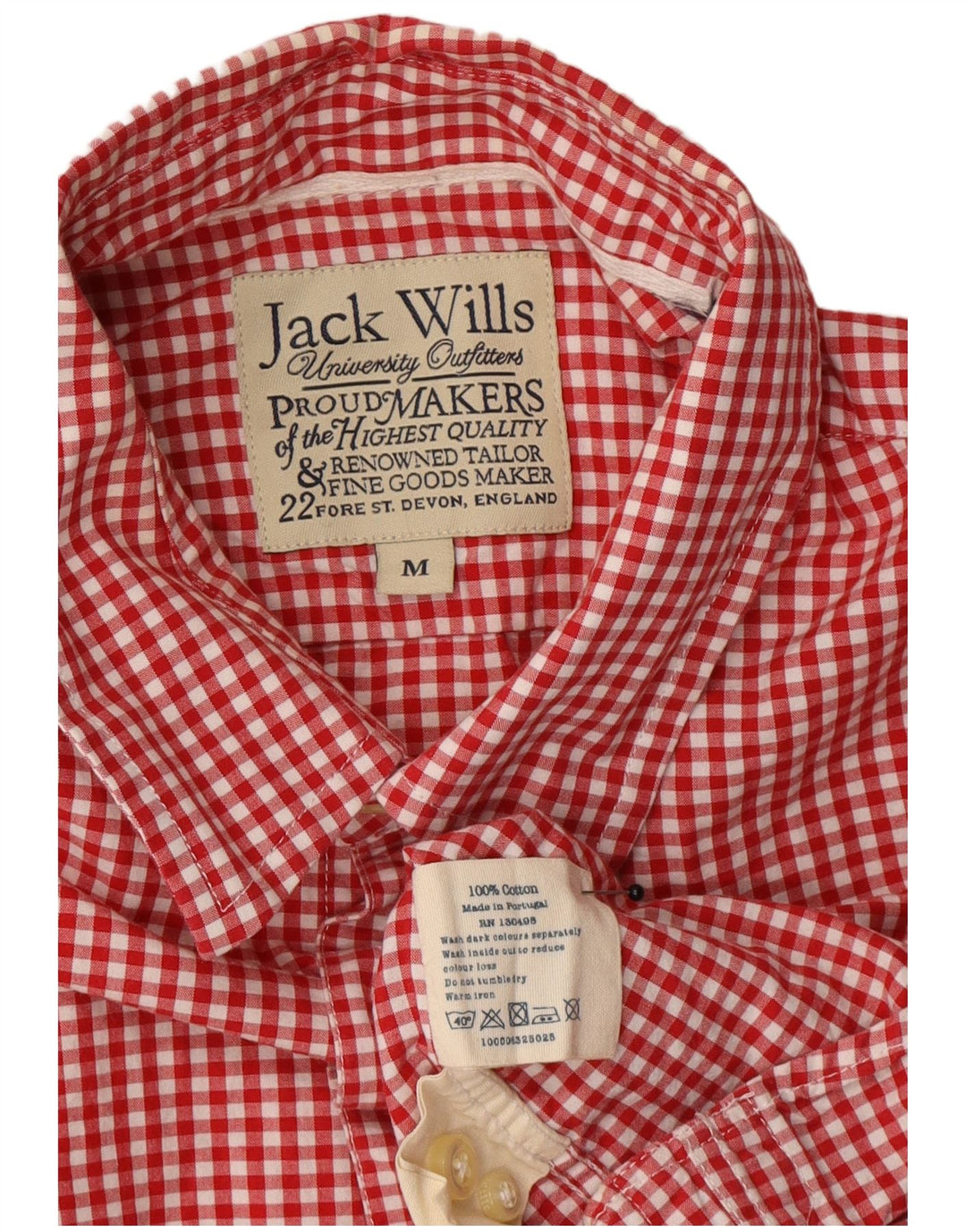 Cămașă Jack Wills pentru bărbați, bumbac vichy roșu mediu