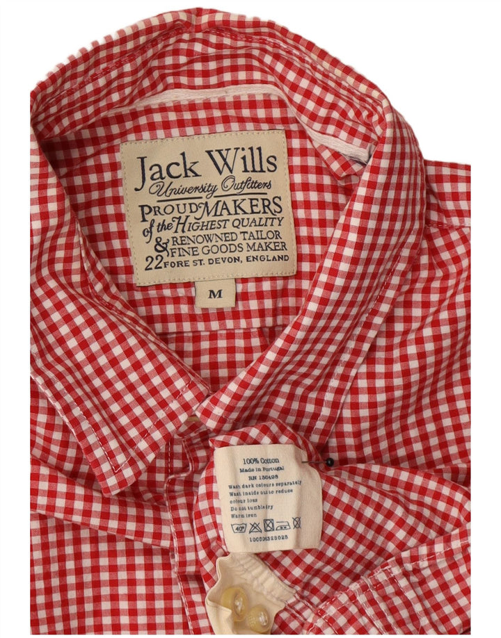 Cămașă Jack Wills pentru bărbați, bumbac vichy roșu mediu