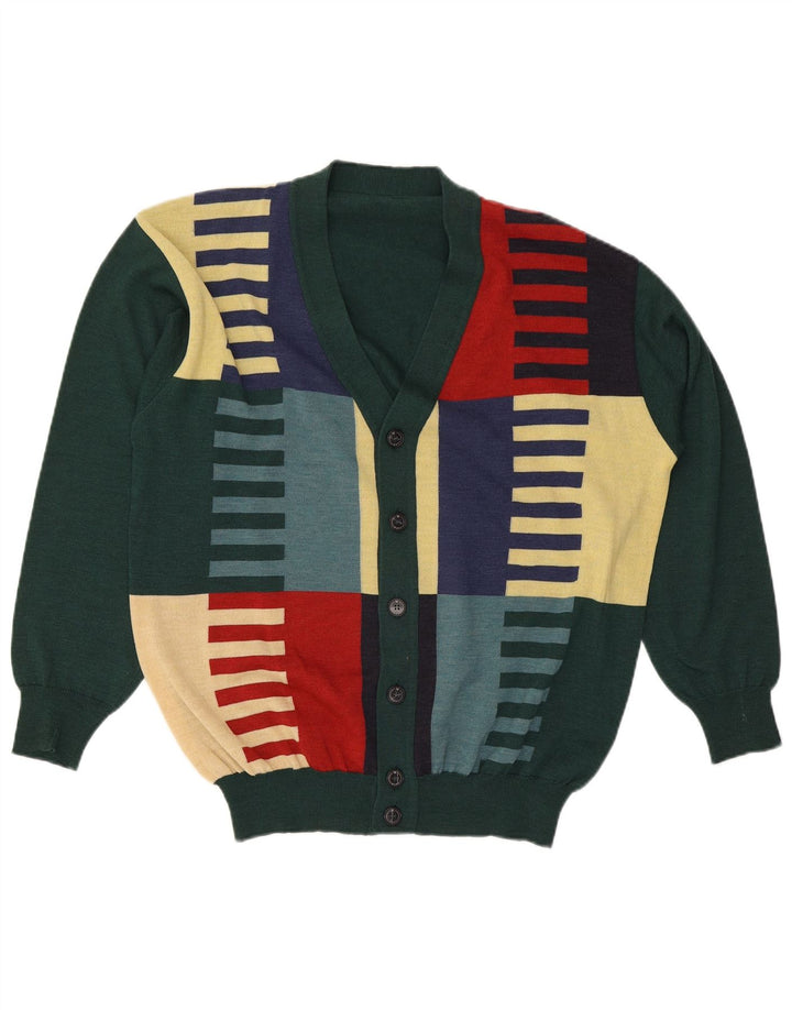 Pulover cardigan pentru bărbați Marz IT 52 Lână mare, verde, color bloc