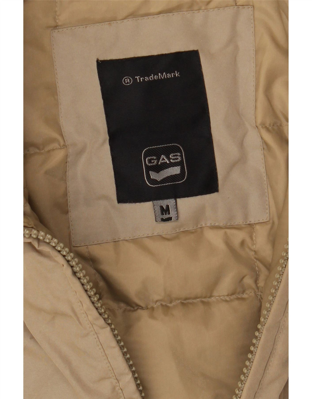 GAS Mens Padded Jacket UK 38 Medium Beige Vintage Gas and Second-Hand Gas from Messina Hembry 