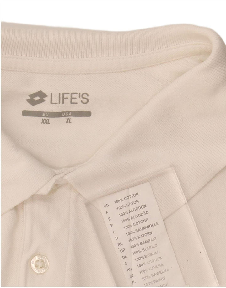 LOTTO Mens Polo Shirt XL White Cotton