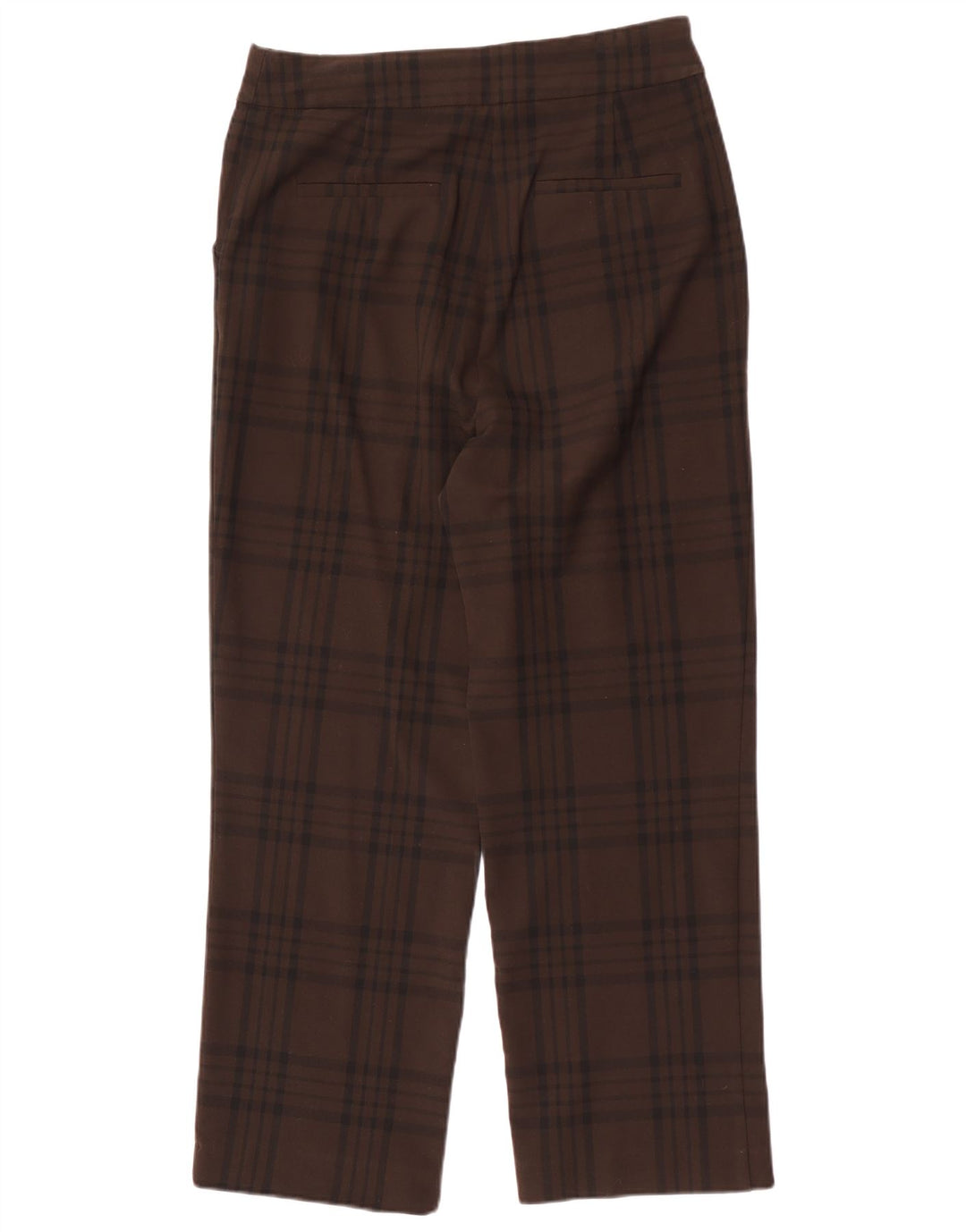Pantaloni chino drepți pentru femei Zara L30 L29 Maro Poliester Check