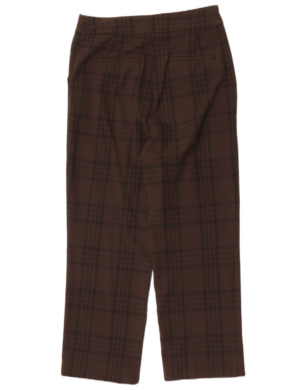 Pantaloni chino drepți pentru femei Zara L30 L29 Maro Poliester Check