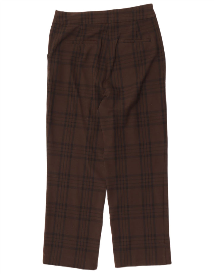 Pantaloni chino drepți pentru femei Zara L30 L29 Maro Poliester Check