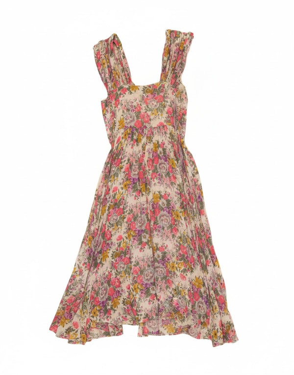VINTAGE Womens Sundress EU 36 Small Multicoloured Floral Viscose