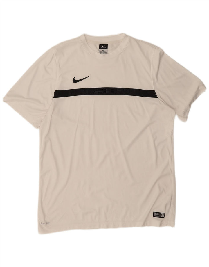 Tricou pentru bărbați Nike Dri Fit Top XL, alb, poliester color bloc