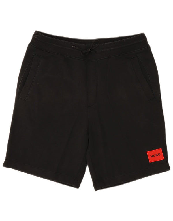 Pantaloni scurți sport pentru bărbați Hugo Boss, bumbac mediu negru