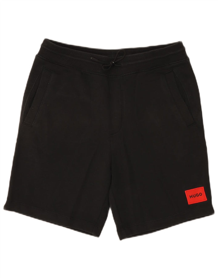 Pantaloni scurți sport pentru bărbați Hugo Boss, bumbac mediu negru