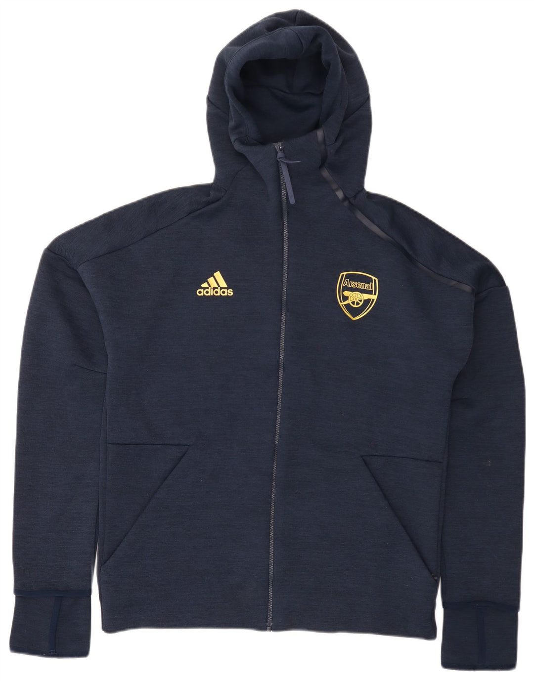 Pulover Adidas pentru bărbați Arsenal, cu fermoar, poliester, albastru, mediu