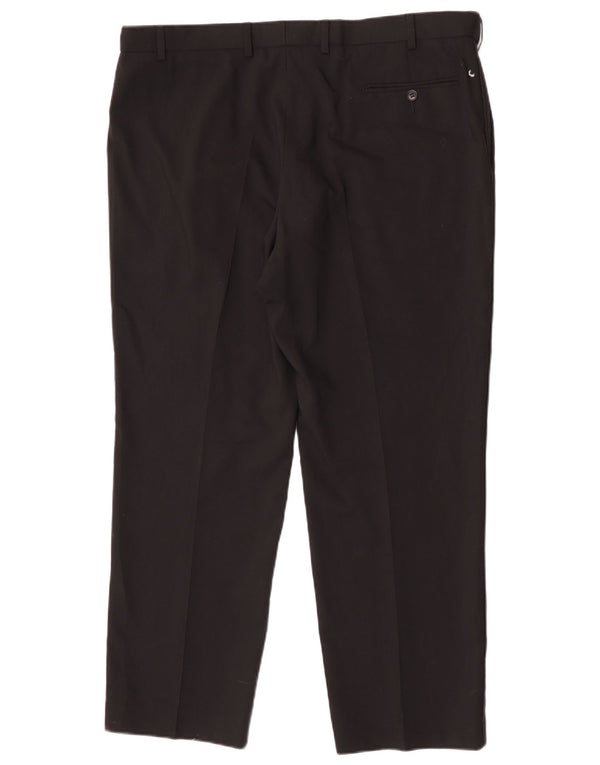 Pantaloni de costum pentru bărbați Marks & Spencer, cu tăiere obișnuită, L40 L29 Lână neagră