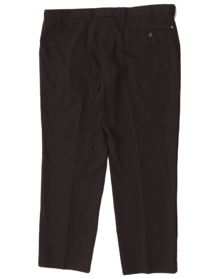 Pantaloni de costum pentru bărbați Marks & Spencer, cu tăiere obișnuită, L40 L29 Lână neagră