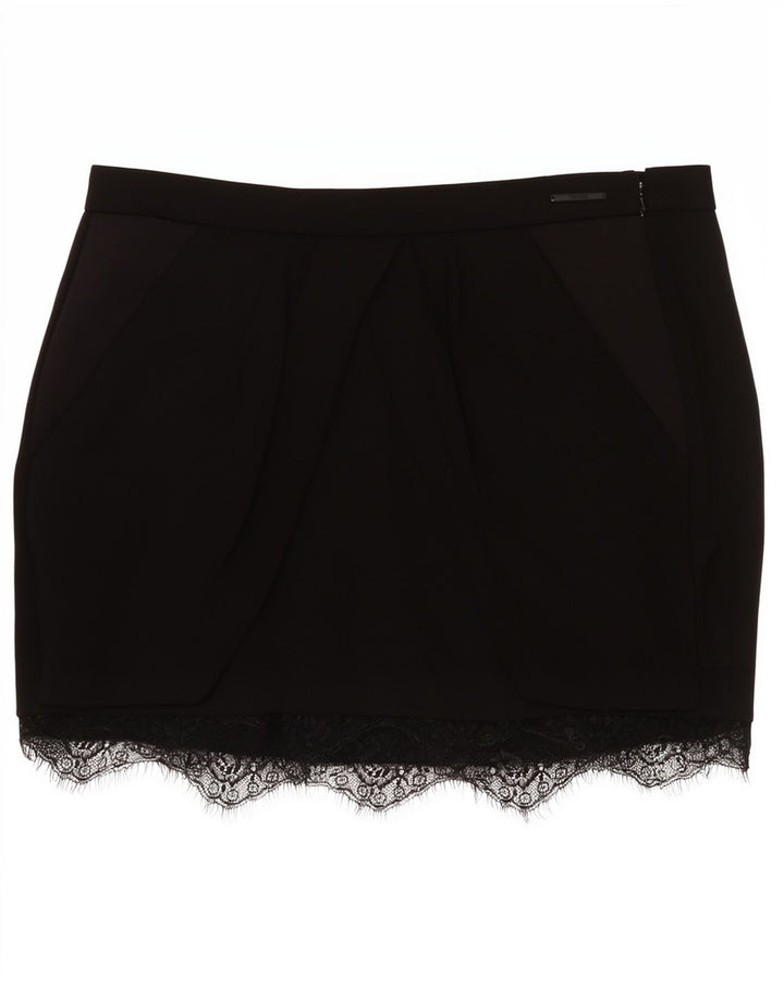 Fusta mini Guess cu talie joasă pentru femei W29 Medium Black Lyocell