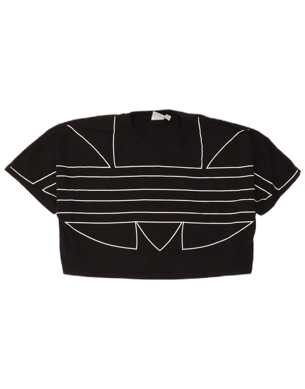 Tricou cu grafic supradimensionat pentru femei Adidas UK 8 mic bumbac negru