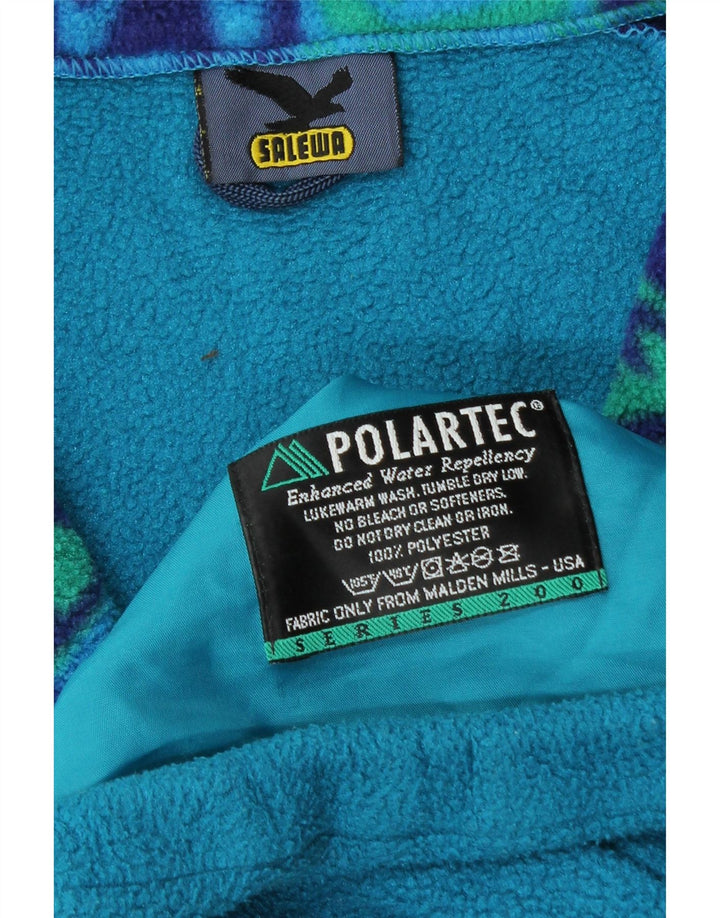SALEWA Pulover pentru bărbați Polartec, cu fermoar și gât, XL, poliester color-bloc, albastru
