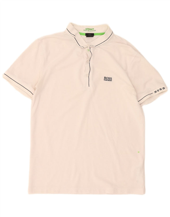 Tricou polo Hugo Boss pentru bărbați, bumbac alb mic
