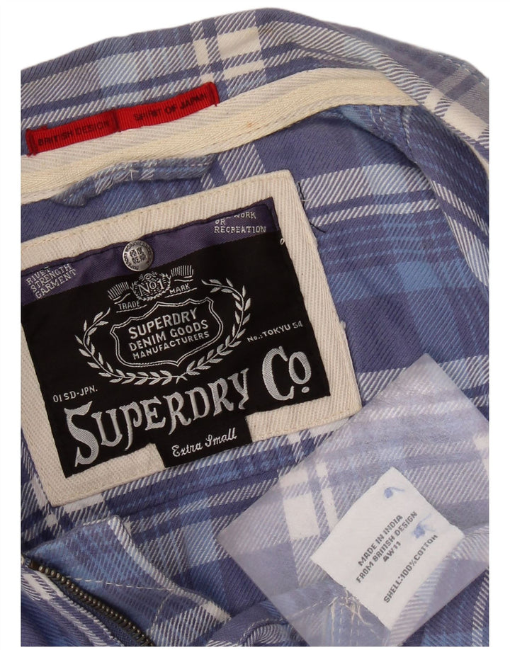 Cămașă de flanel pentru femei SUPERDRY UK 6 XS Blue Check Bumbac
