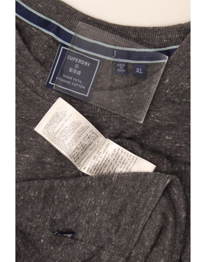 Tricou Superdry pentru bărbați Top XL bumbac cu pete gri