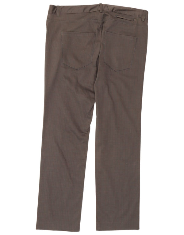 Pantaloni casual drepti pentru bărbați Zara EU 46 XL W36 L30 bumbac cu carouri gri