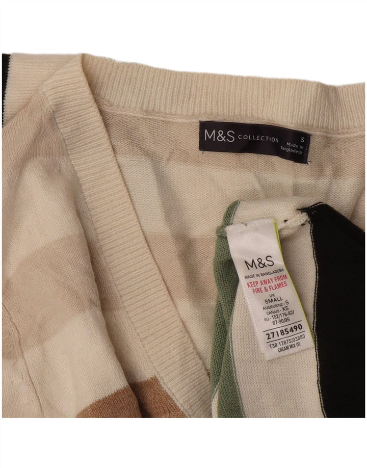 Pulover cu decolteu în V pentru bărbați Marks & Spencer, cu dungi mici, multicolore