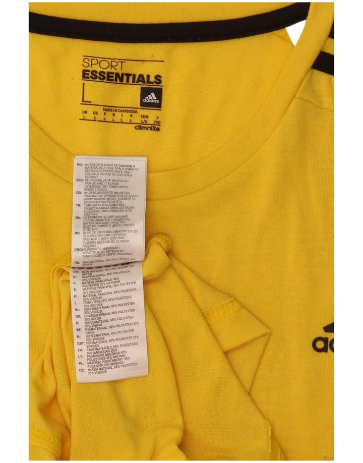 Tricou Adidas Climalite pentru bărbați Top mare din poliester galben