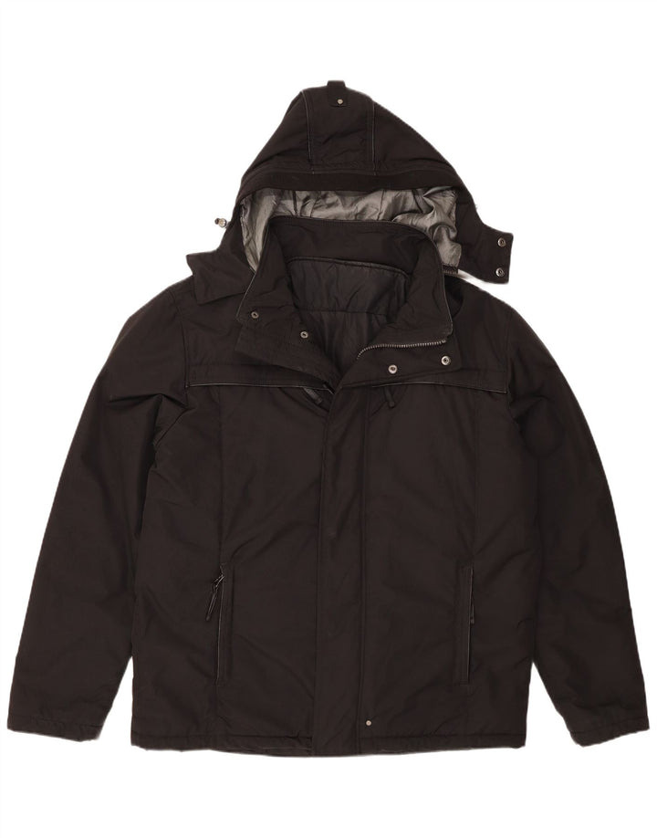 Jachetă căptușită cu glugă pentru bărbați Ivy Oxford IT 52 XL poliester negru