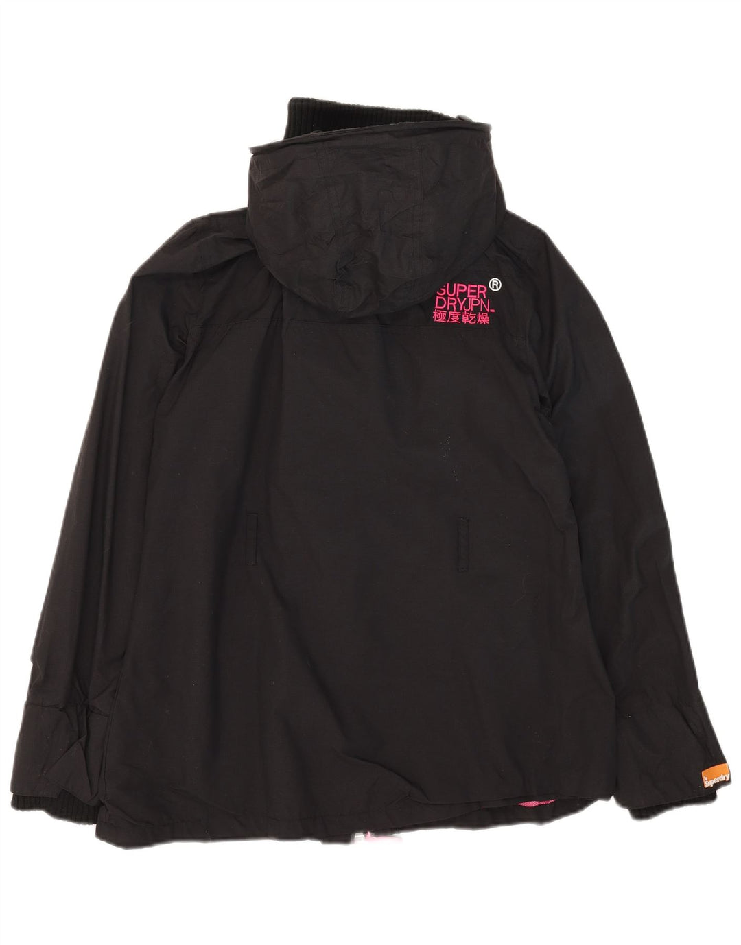 Superdry Windmac Windbreaker Windbreaker pentru femei UK 16 mare, negru, nailon